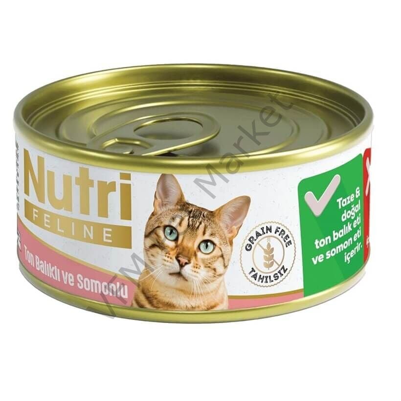 Nutri Feline Tahılsız Kedi Konservesi 85 Gr - Ton Balıklı ve Somonlu