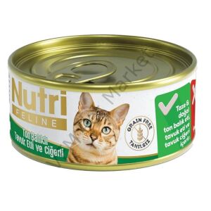 Nutri Feline Tahılsız Kedi Konservesi 85 Gr - Ton Balıklı - Tavuk Etli ve Ciğerli