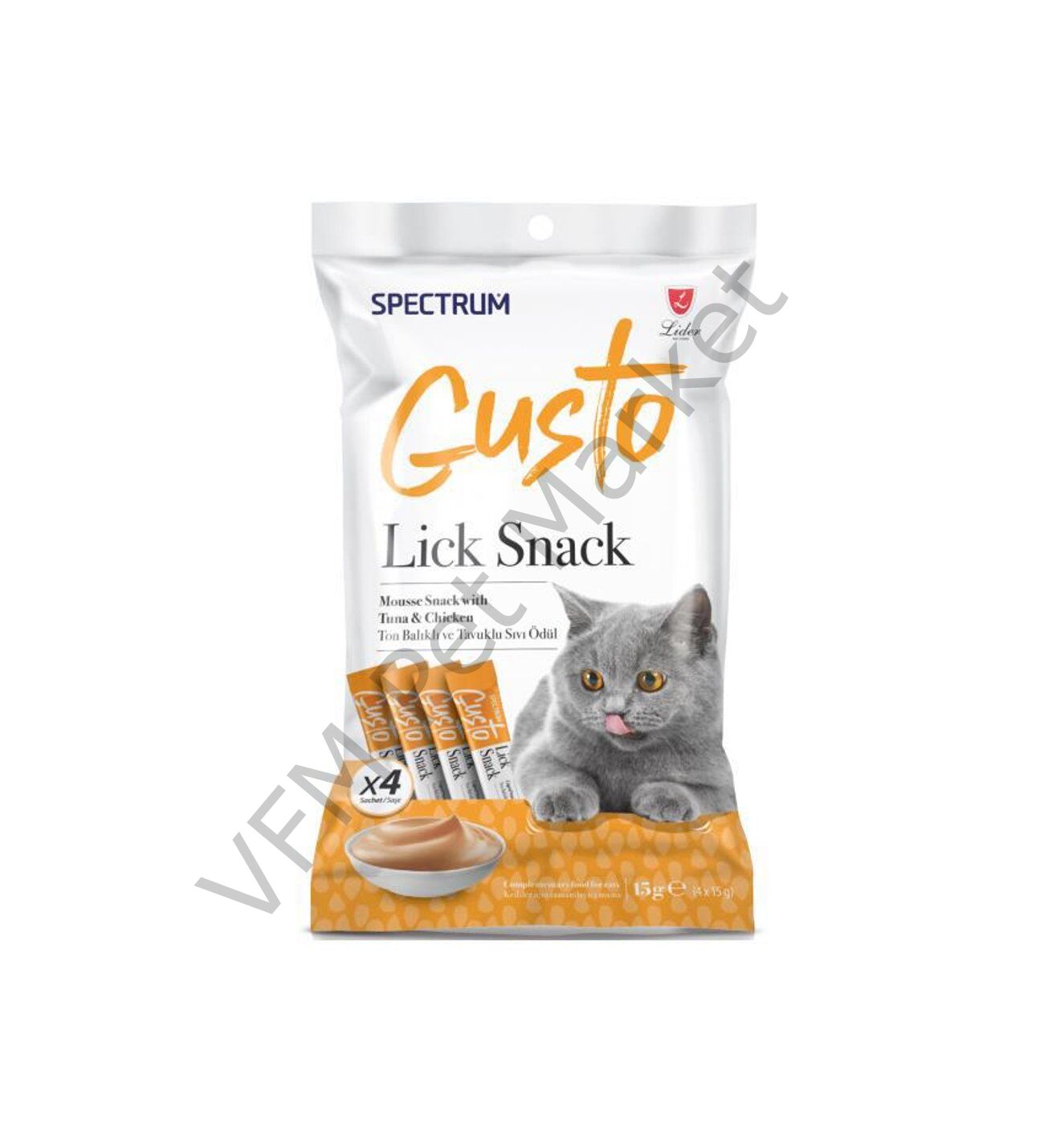 Gusto Lick Snack 4x15 gr Ton Balıklı&Tavuklu