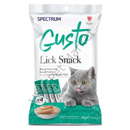 Gusto Lick Snack 4x15 gr Ton Balıklı ve Somonlu