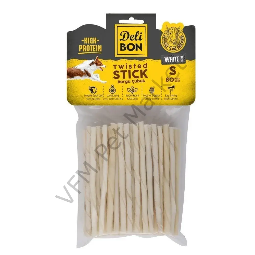 Delibon Burgu Eko Doğal Sığır Derili White İnce - 80 Adet