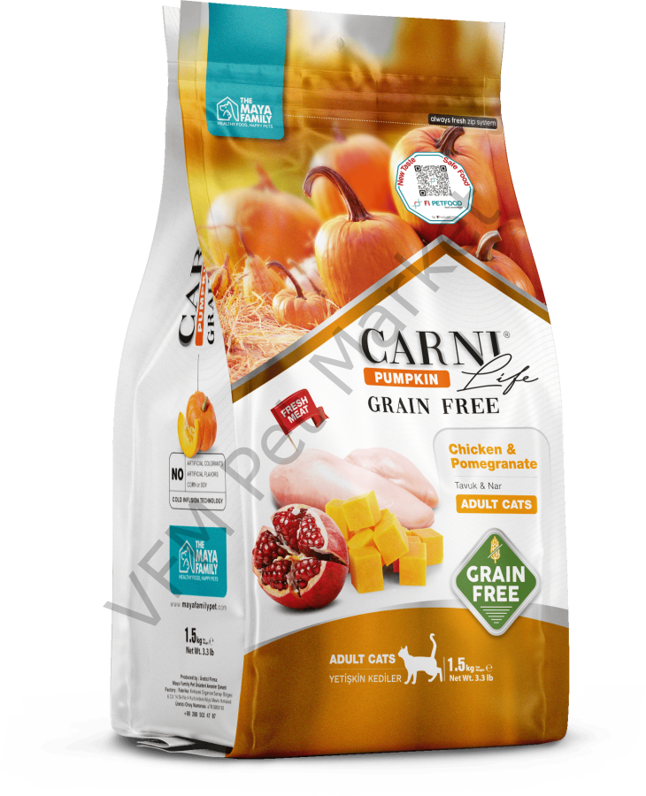 Carni Life Pumpkin Grain Free Adult Cats 1,5 Kg Tavuk&Nar