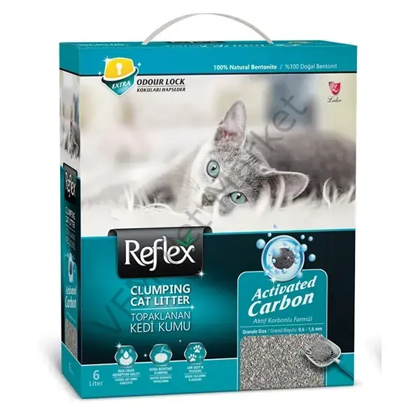 Reflex Hassas Kediler için Aktif Karbonlu Topaklanan Kedi Kumu 6 Lt