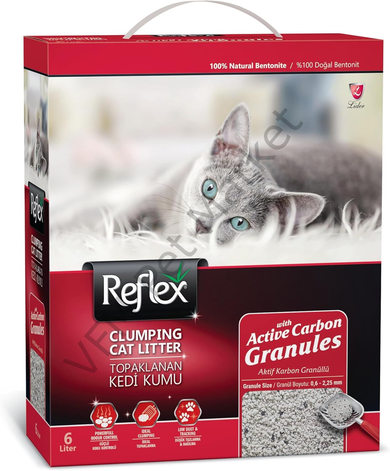 Reflex Granül Aktif Karbonlu Topaklanan Kedi Kumu 6 Lt