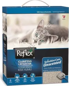 Reflex Hassas Kediler için Kokusuz Süper Hızlı Topaklanan Kedi Kumu 6 Lt